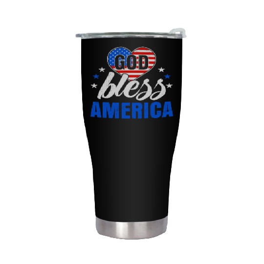 God Bless America Independence Day Party USA Stainless Steel Tumblers