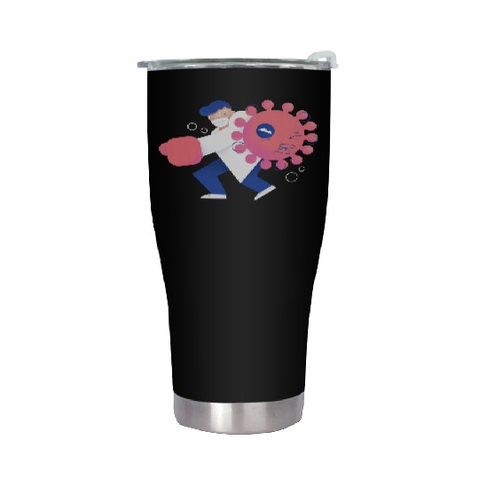 Health Care Professional Beating Coronavirus Stainless Steel Tumblers