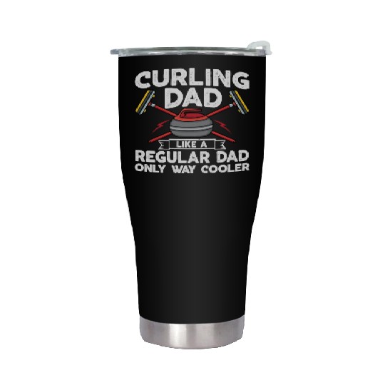 Curling Dad Like A Regular Dad But Cooler Retro Stainless Steel Tumblers