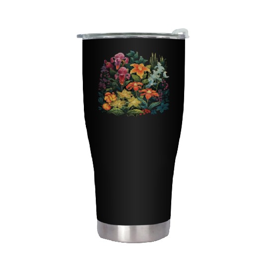 Orchids Flowers Garden Blossom Orchid Lover Stainless Steel Tumblers
