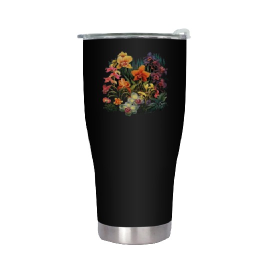 Orchids Flowers Garden Blossom Orchid Lover Stainless Steel Tumblers
