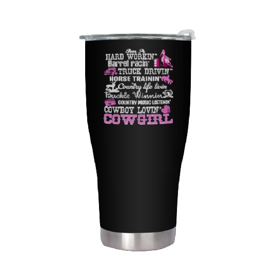 Barrel Racing Cowgirl Stainless Steel Tumblers