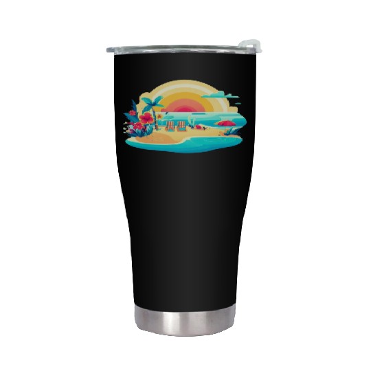 Poolside paradise Stainless Steel Tumblers