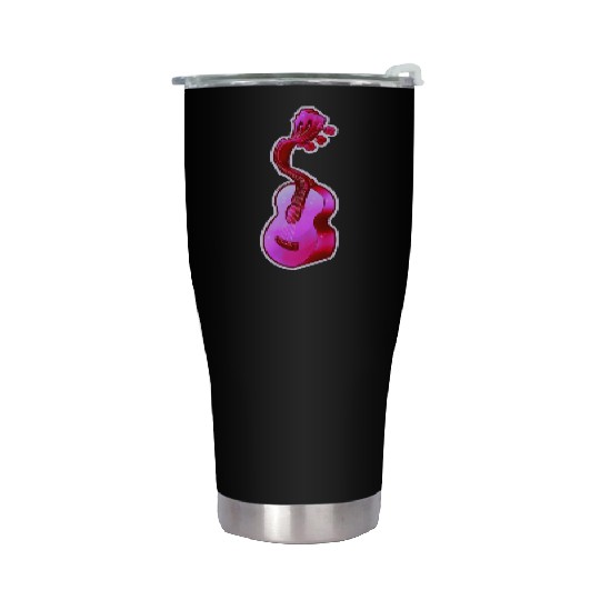 Psychedelic Pink Acoustic Guitar Stainless Steel Tumblers