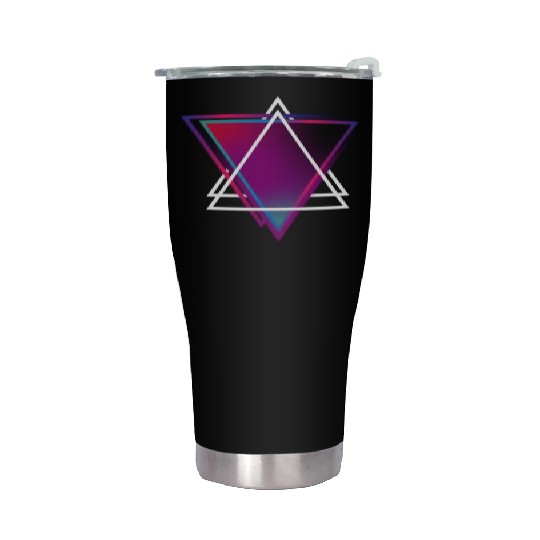 "Triangle Bliss: Geometric Marvel Stainless Steel Tumblers"