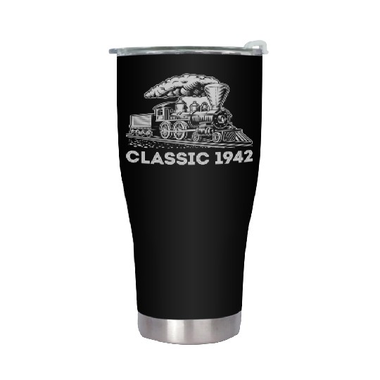 1942 Train Locomotive 80Th Stainless Steel Tumblers