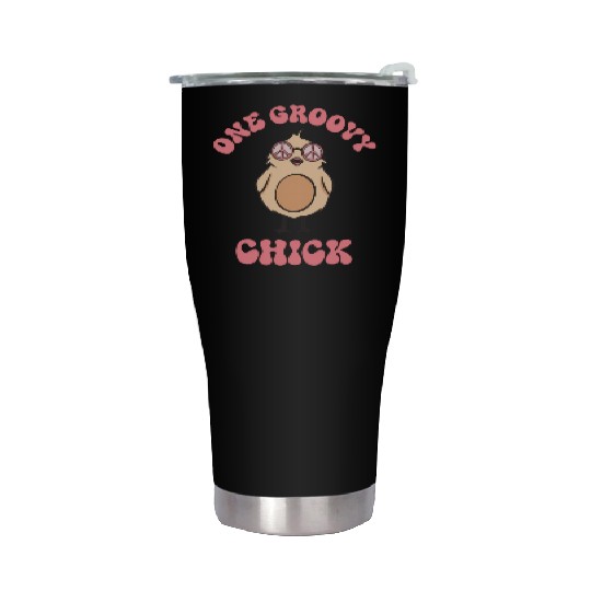 One Groovy Chick Chick Happy Easter Stainless Steel Tumblers