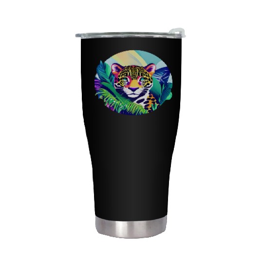 Jaguar in the Tropics Stainless Steel Tumblers
