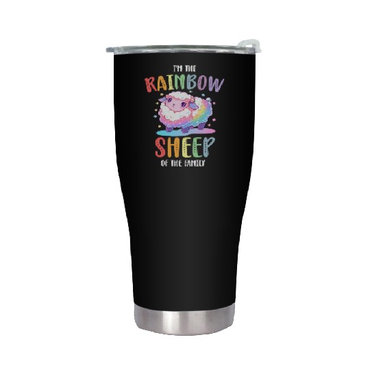 Rainbow Sheep LGBTQ Transgender Pride Community Stainless Steel Tumblers