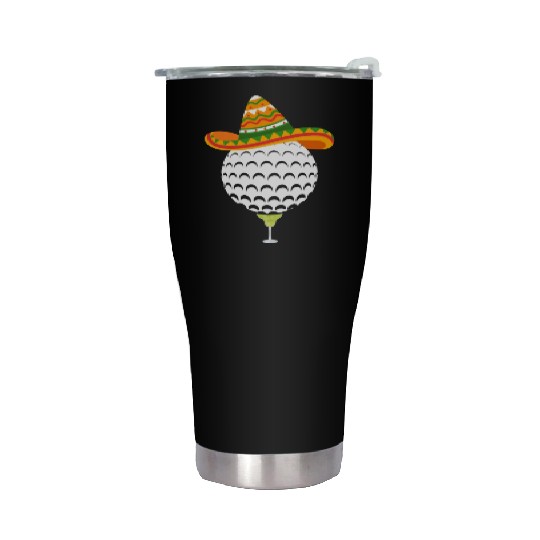 Margarita Golf Ball Mexican Sombrero Stainless Steel Tumblers
