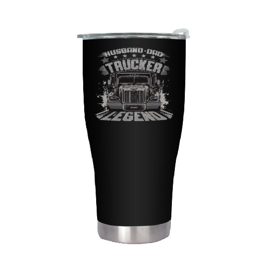 Husband Dad Trucker Legend Stainless Steel Tumblers