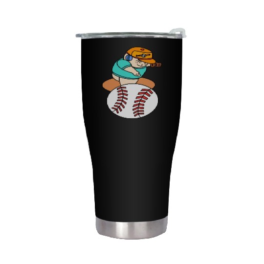 Cute Chibi Baseball Pitcher Stainless Steel Tumblers