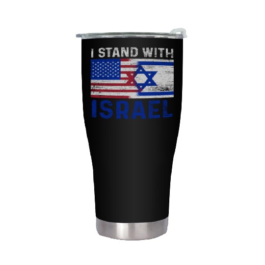 Us Flag I Stand With Israel Stainless Steel Tumblers