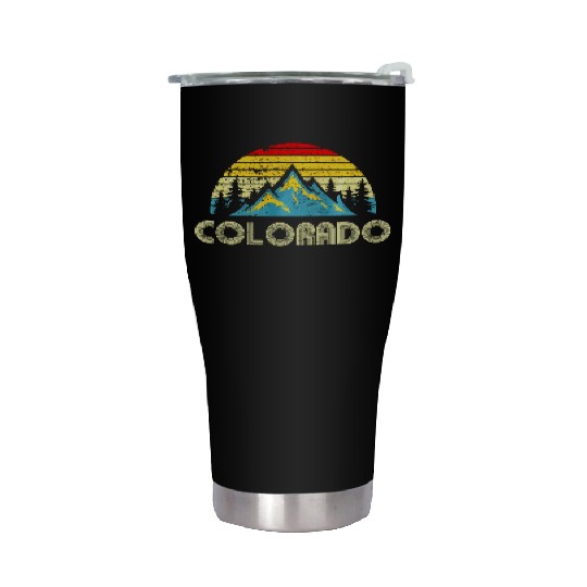 Colorado Vintage Mountains Nature Hiking Stainless Steel Tumblers