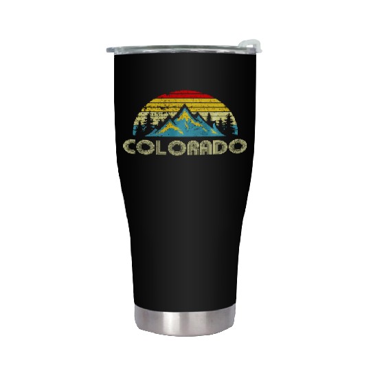 Colorado Vintage Mountains Nature Hiking Stainless Steel Tumblers