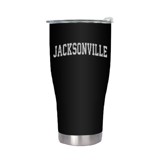 Jacksonville Florida Fl Vintage Varsity Sports Tex Stainless Steel Tumblers