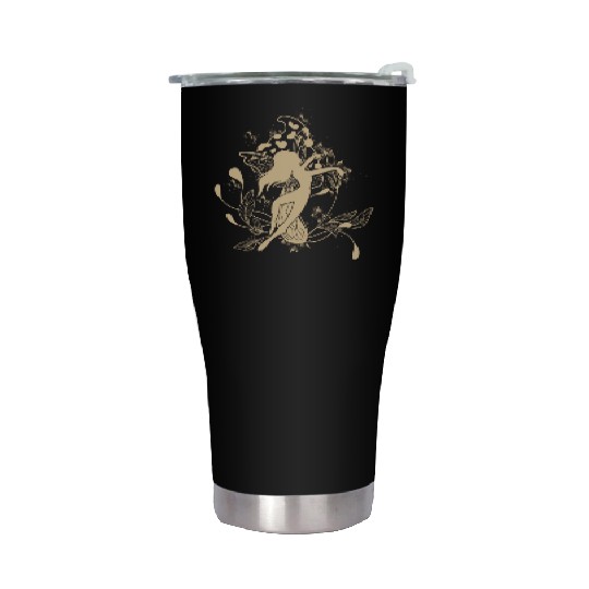 Fairy Stainless Steel Tumblers, Fairycore Dancing Fairy Mushroom