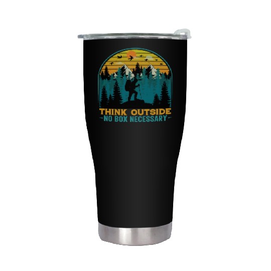 Think Outside No Box Necessary Hiking Stainless Steel Tumblers