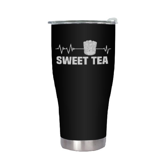 Great Sweet Tea Glass Heartbeat Motif Stainless Steel Tumblers