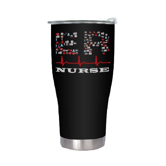 Emergency Room Er Nurse Medical Symbols Stainless Steel Tumblers