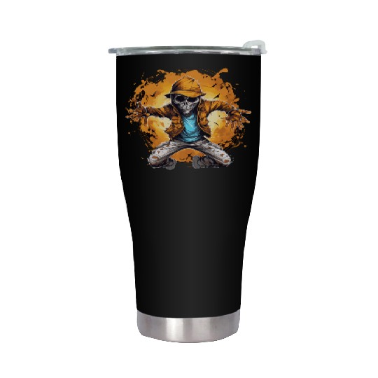 Halloween Skeleton Dabbing Hip Hop Stainless Steel Tumblers
