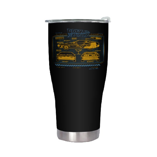 Back To The Future 35Th Anniversary Delorean Stainless Steel Tumblers