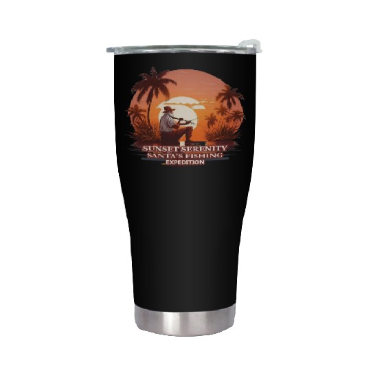 Fishing Santa river t shit design Stainless Steel Tumblers