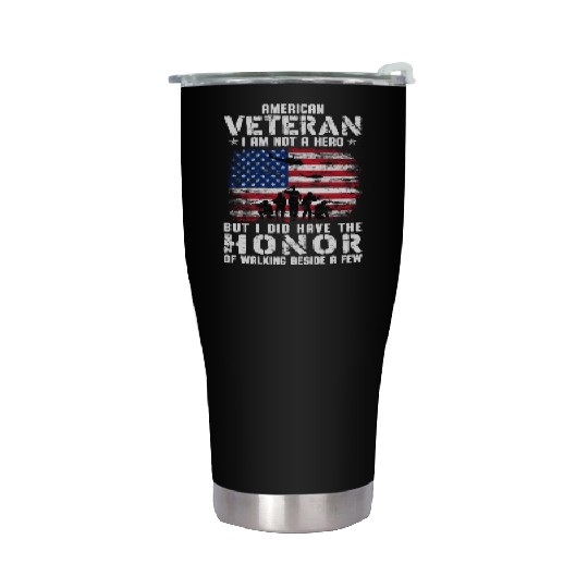 US Army Veteran American Veteran Flag Stainless Steel Tumblers