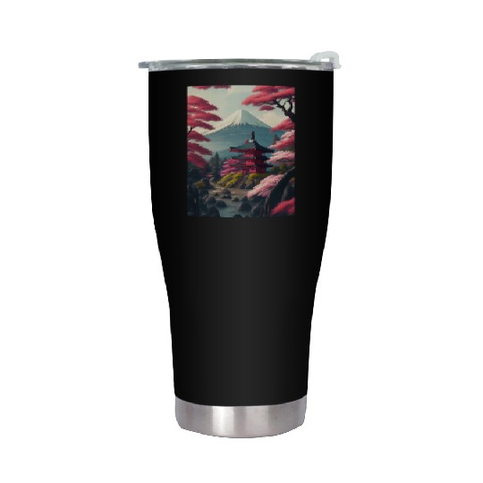Asia Landscape Serene Mount Fuji Stainless Steel Tumblers