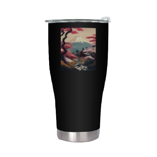 Asia Landscape Serene Mount Fuji Stainless Steel Tumblers