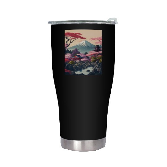 Asia Landscape Serene Mount Fuji Stainless Steel Tumblers