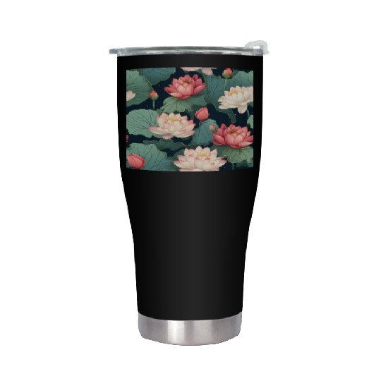 Serenity Blooms: Timeless Lotus Pattern Stainless Steel Tumblers