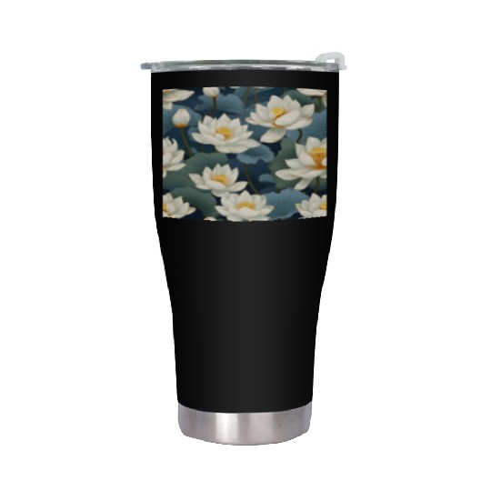 Serenity Blooms: Timeless Lotus Pattern Stainless Steel Tumblers