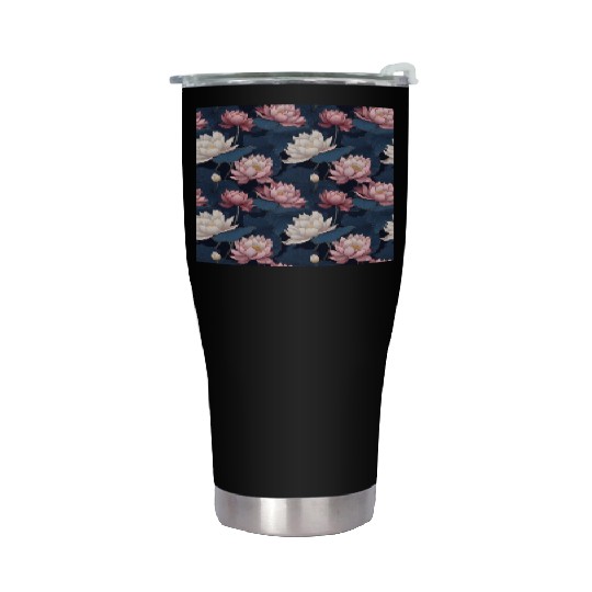 Serenity Blooms: Timeless Lotus Pattern Stainless Steel Tumblers