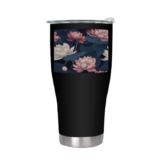 Serenity Blooms: Timeless Lotus Pattern Stainless Steel Tumblers