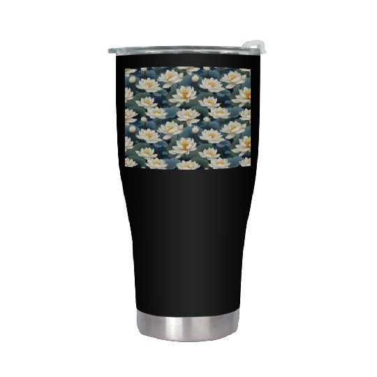 Serenity Blooms: Timeless Lotus Pattern Stainless Steel Tumblers