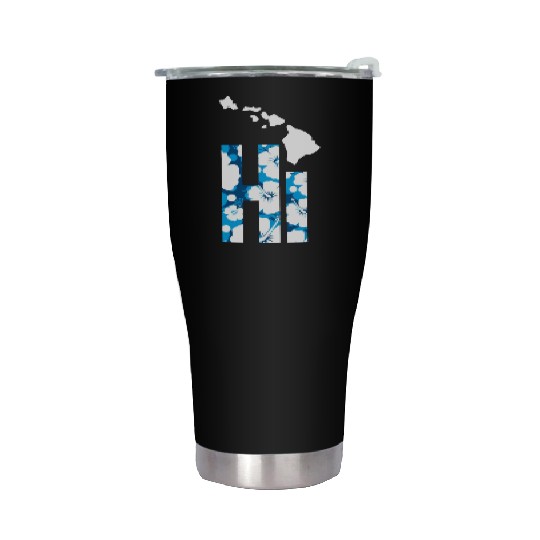 Hawaii Hi Hibiscus Blues Stainless Steel Tumblers