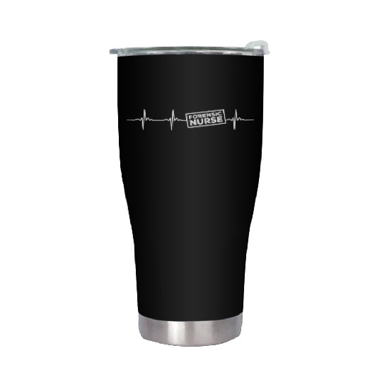 Forensic Nurse Heartbeat Stainless Steel Tumblers