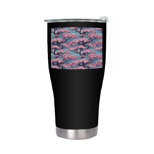 Anime Euphoria: Fantasy Cherry Blossom Dreamscape Stainless Steel Tumblers