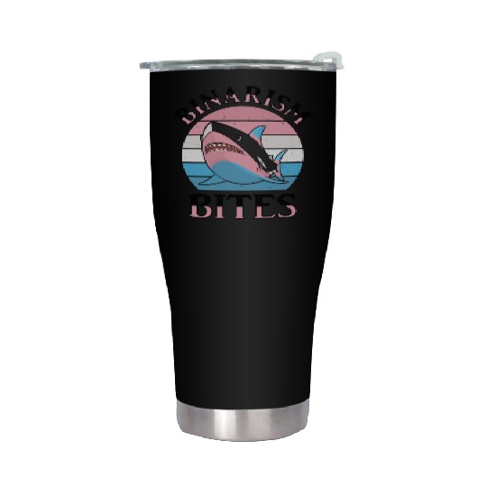 Shark Lover Transgender Pride Flag Trans LGBT Stainless Steel Tumblers