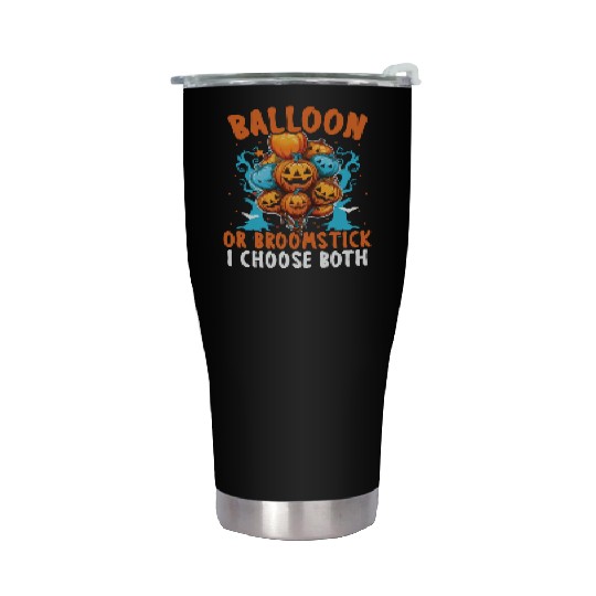 Balloon Halloween Trick Or Treat Spooky Boo Ghost Stainless Steel Tumblers