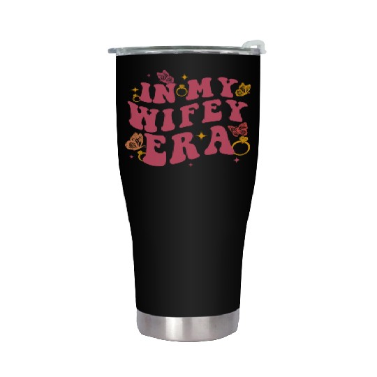 In my Wifey-era in my engagement era Bride-to-be Stainless Steel Tumblers