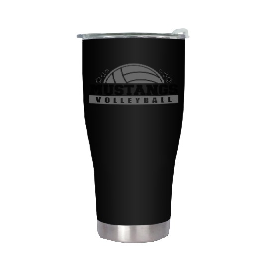 Mustangs Volleyball Coach Sports Team Spirit Wear Stainless Steel Tumblers