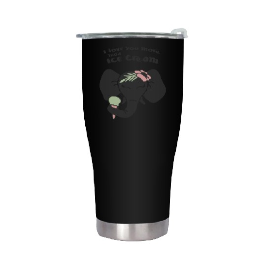 Elephant I Love You More Than Ice Cream Stainless Steel Tumblers