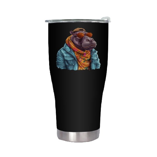 Graffiti Hippo. Heavyweight Strength. Stainless Steel Tumblers
