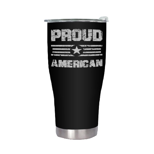 Patriotic 4th of July, Proud American USA Flag Stainless Steel Tumblers
