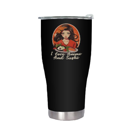 Anime Sushi Lover Nigiri Sashimi Food Manga Otaku Stainless Steel Tumblers