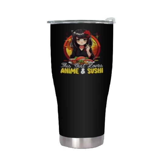 Anime Sushi Lover Nigiri Sashimi Food Manga Otaku Stainless Steel Tumblers