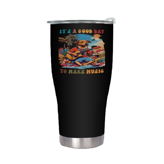 It's A Good Day to make music dog funny Stainless Steel Tumblers
