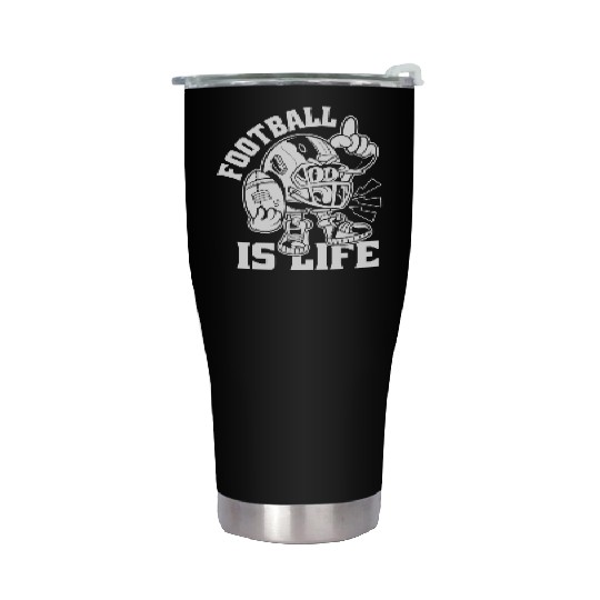 Football Is Life American Football Lover Game Day Stainless Steel Tumblers